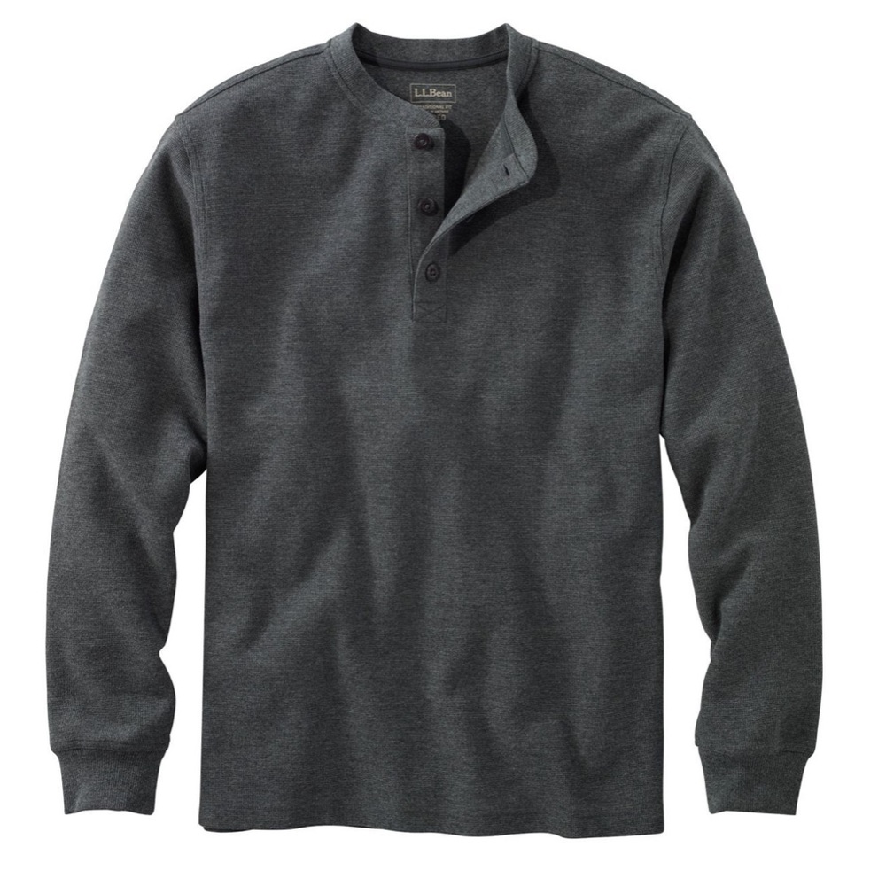 L.L.Bean, Men’s Unshrinkable Mini-Waffle Henley